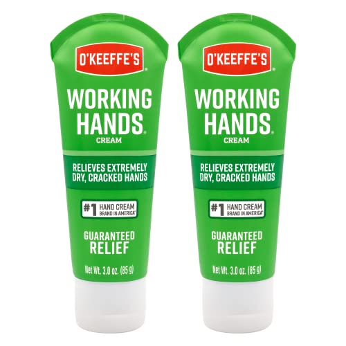 O'Keeffe's Working Hands Hand Cream, Relieves and Repairs Extremely Dry Hands, 3 oz Tube, (Pack of 2) - 3 Ounce (Pack of 2)