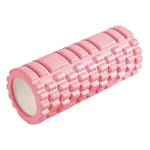 13" Pink Foam Roller - for Self Massage Exercise, Back Pain, Legs, Yoga, Relieve Muscles, Physical Therapy, Body Stretching, Deep Tissue - Medium Density - Pink 13in