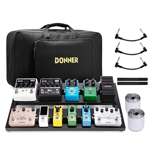 Donner Guitar Pedal Board Case DB-3 Aluminium Pedalboard 20'' x 11.4'' x 4'’ with Bag - 20" x 11.4" x 4"