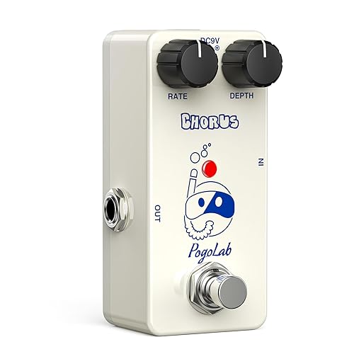 Pogolab Chorus Pedal, Chorus Guitar Pedal, Mini Analog Chorus Pedal, DC 9V, True Bypass for Electric Guitar - Chorus