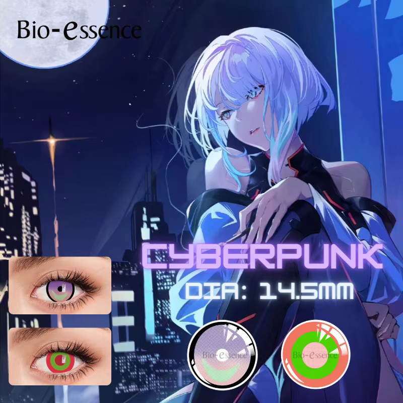 Bio-essence-lentillas de colores para Cosplay, lentes Rebecca Lucy, MAKIMA, Anime, ojos cosidos, pupilas de contacto, uso anual, envío gratis, 1 par - AliExpress 
