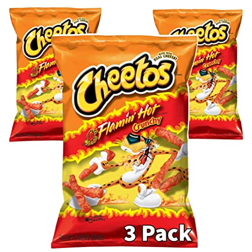 Cheetos Flamin Hot Crunchy 8oz Pack of 3 - Hot,Milk - 241 g (Pack of 3)