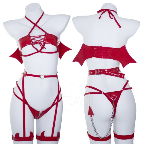 Hell Rider Succubus Lingerie - Red / L/XL