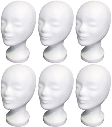 ►►► 6 x FP - Styroporkopf Standard - TOP Marken-Qualität aus deutscher Herstellung (weiss (mit Loch im Boden)) - weiss (mit Loch im Boden)