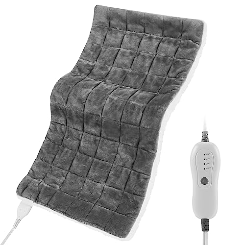 Weighted Heating Pad for Back Pain Relief, Extra Large Electric Heating Pads for Cramps, Neck, Leg and Shoulder 4 Heat Settings with Auto Off, Moist & Dry Heat Therapy Gifts for Women, 17"×33", 4.9LB