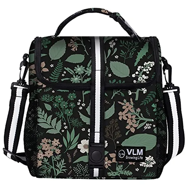 VLM Lunch Box for Women, Insulated Lunch Bag Women with Adjustable Shoulder Strap, Cute Lunch Tote Bag for Work,Picnic,Camping