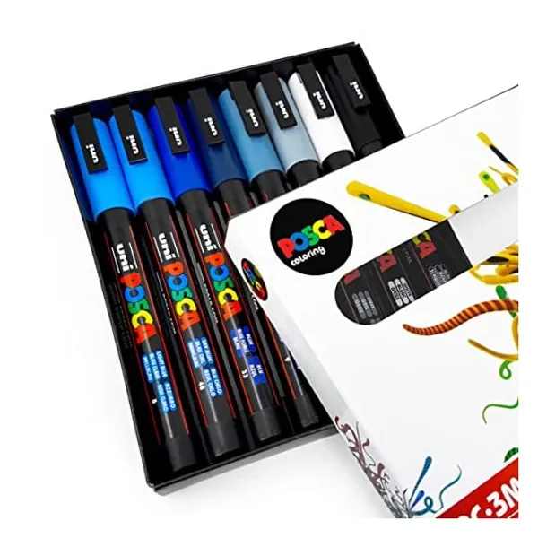 
                            POSCA Colouring - PC-3M Cool Tones - Set of 8 - in Gift Box
                        