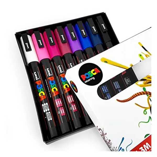 
                            POSCA Colouring - PC-3M Midnight Tones - Set of 8 - in Gift Box
                        