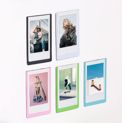 Magnetic Photo Frame for Instax Mini Film Pictures- Fridge Magnet Film Sleeve- Set of 5 Colours