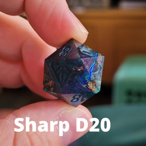 MYSTERY handmade dice - choice of shape - uninked - Sharp D20