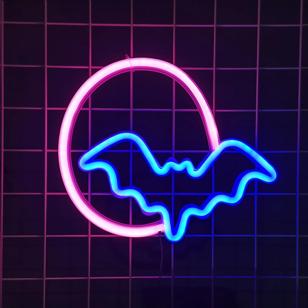 Bat Neon Sign Super Hero Wall Decor Game Room LED Night Lights