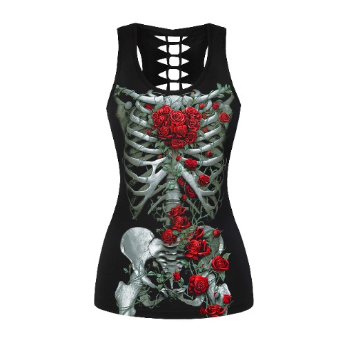 skelly roses singlet top