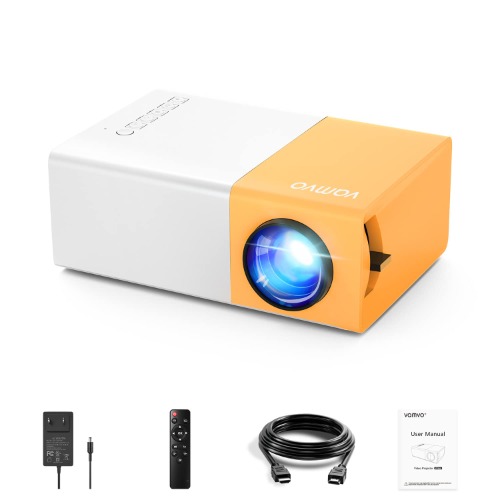 Vamvo Mini Projector, YG300 Pro Portable Projector Full HD 1080p Supported, Movie Projector Compatible with iOS/ Android Smartphone/ Tablet/ Laptop/ PS4/ TV Stick, Phone Projector with HDMI/ USB