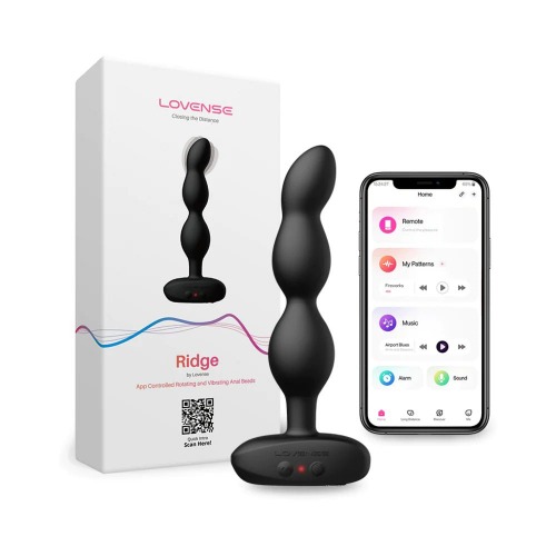 Lovense Ridge Smart Vibrating and Rotating Anal Beads - Black