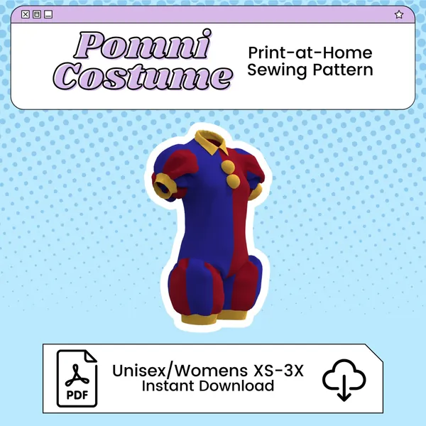 Pomni Clown Costume PDF Cosplay Pattern | The Amazing Digital Circus Inspired Printable Costume Pattern