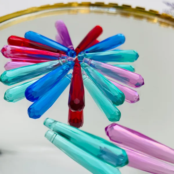 Teardrop Clear Beads ( 50 pcs ) , 30mm Lucite German Beads , Teardrop Acrylic Pendants , High Quality Beads dcb