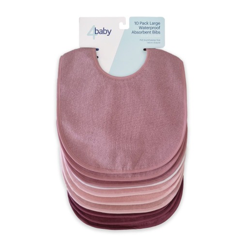 4Baby Bib Waterproof Absorbent Girl - 10 Packs