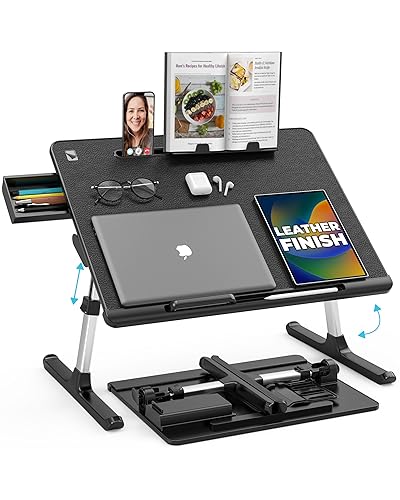 Cooper Desk PRO Large Adjustable Laptop Table, Bed Desk for Laptop, Desk for Bed, Lap Desk for Laptop, Adjustable Lap Desk for Bed, Portable Desk, Laptop Bed Table for Laptop Stand for Bed Floor Desk - XL Desk Pro - Midnight Black