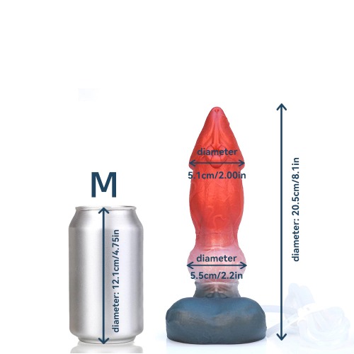 SWISOK Fenrir - Wolf Fantasy Dildo - Huge Knot Dildo - Ejaculating Dildo | M / Blood-Stained Snow / Platinum Silicone