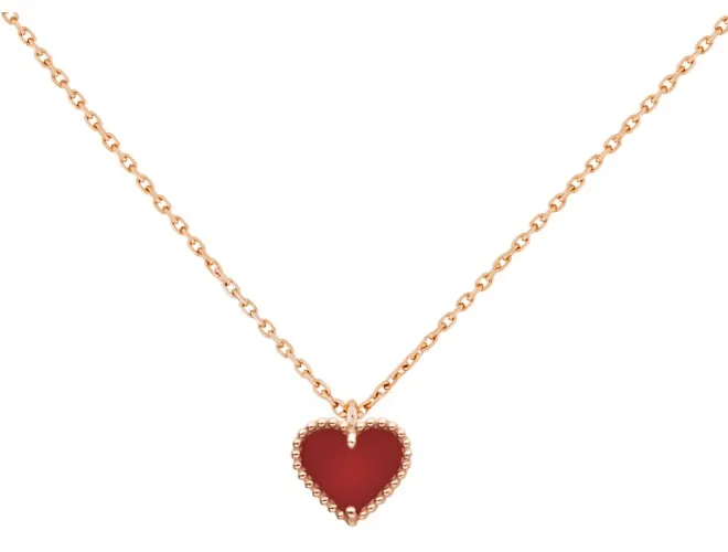 Sweet Hearts pendant 18K rose gold, Carnelian - Van Cleef & Arpels