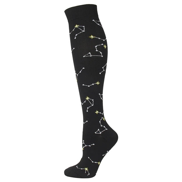 Constellation Pattern Knee High (Compression Socks) - L/XL
