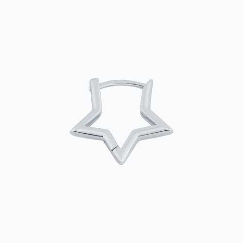 Star Helix Hoop | Silver / 8mm