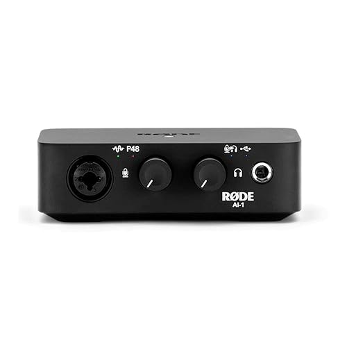 RØDE AI-1 Studio-grade Single-channel USB Audio Interface with Neutrik Combi-jack for Music Production, Streaming and Podcasting - AI-1