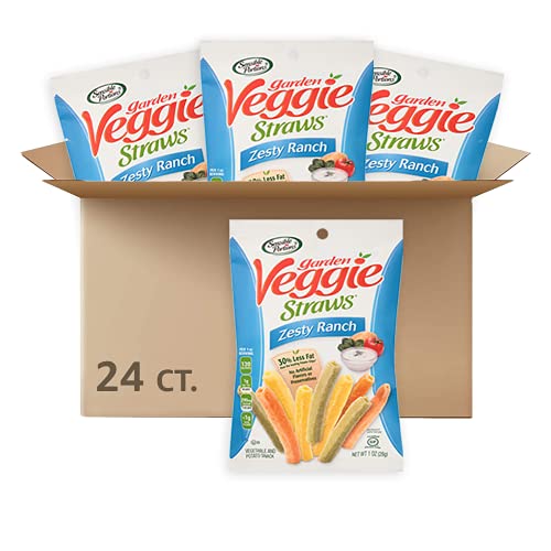 Sensible Portions Garden Veggie Straws, Ranch, Snack Size, 1 Oz (Pack of 24) - Ranch