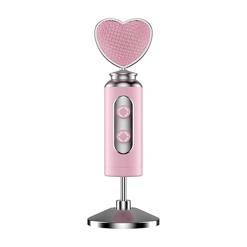 Nuoxiange Heart Desktop Microphone, Heart Pointing Pink Microphone, USB Plug and Play for PC Live Gaming, Twitch, YouTube, Online Chat.