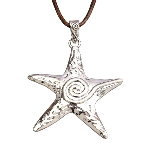 Bjesinmo Long Necklaces for Women Boho Wooded Pendant Vintage Necklace Sweater Chain Necklace Handmade Jewelry - Star Necklace Boho