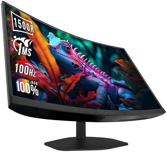 Sceptre Curved 24-inch Gaming Monitor 1500R DisplayPort HDMI X2 Eye Care 100% sRGB Build-in Speakers, 1ms 100Hz Machine Black 2024 (C248W-FW100T Series) - 24" Curved 100Hz DisplayPort HDMI