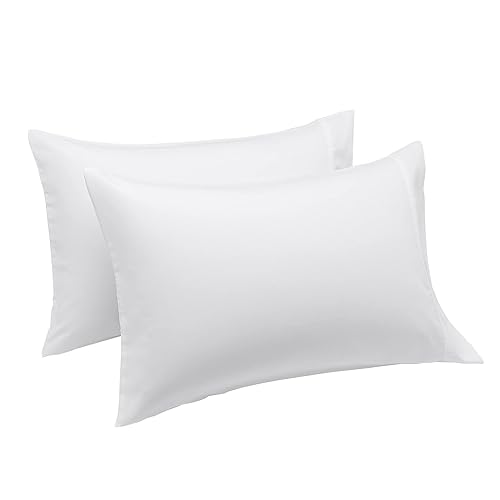 Amazon Basics Standard Pillow Cases Set of 2 - Lightweight, Super Soft Easy Care Microfiber, Bright White, 30" L x 20" W, Pillows Not Included - Standard - Bright White