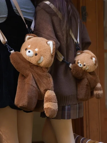 Cute Red Panda Brown 40cm Plush Backpack/Crossbody