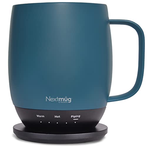 Nextmug - Temperature-Controlled, Self-Heating Coffee Mug (Slate Blue - 14 oz.) - Slate Blue