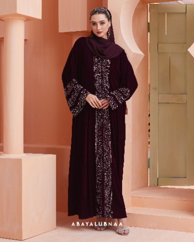 Giselle Abaya in Burgundy | 52