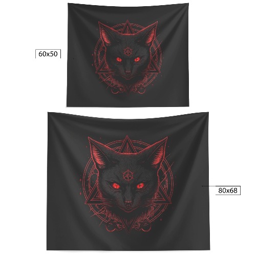 Gothic Black Cat Tapestry - 60" X 50"