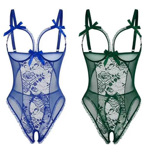 Avidlove Women One Piece Lingerie Sexy Lace Babydoll Mini Bodysuit