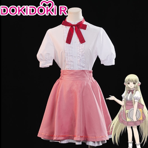 【Size S-2XL】DokiDoki-R Anime Chobits Cosplay Chi Cosplay Costume Pink Dress Uniform Cute | Costume / S-PRESALE