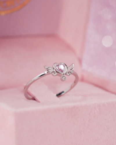 lovely heart ring | pink / white zirconia / 7 USA - 1 4 ES