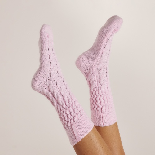 Snug Knitted Socks - Pink | S-M