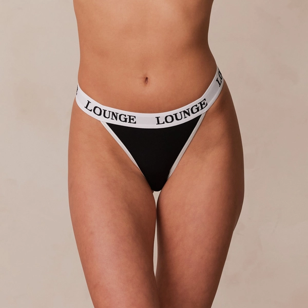 Bamboo Triangle Thong - Black