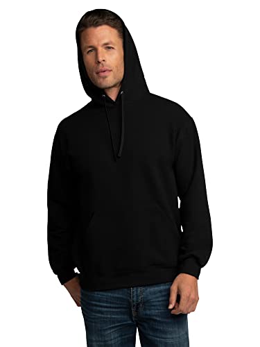 Fruit of the Loom Eversoft Fleece Hoodies, Pullover & Full Zip, Moisture Wicking & Breathable, Sizes S-4X - Pullover - Large - Black
