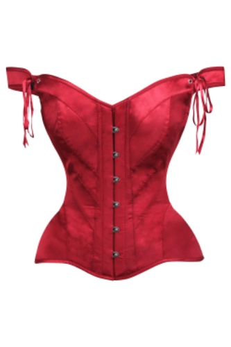 Lipstick Red Sleeved Corset | 28" Corset (Suitable for 31-32" Natural Waist)