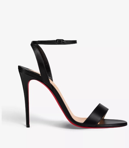 LOUBOUTINS 100 leather heeled sandals