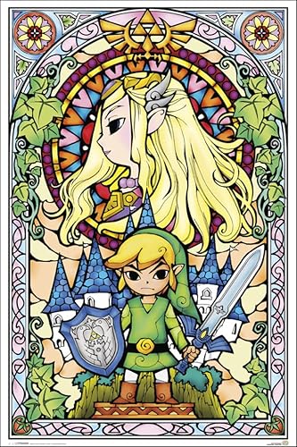 Pyramid America Legend Of Zelda Stained Glass Video Game Gaming Cool Wall Decor Art Print Poster 60x90