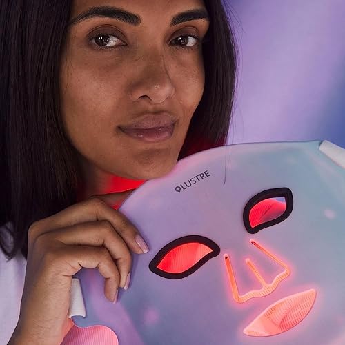 LUSTRE® ClearSkin REVIVE Maske | für unreine und müde aussehende Haut | flexible Schönheitstherapie-Maske | Klarer und frischer aussehende Haut mit blauen und roten LED-Lichtern