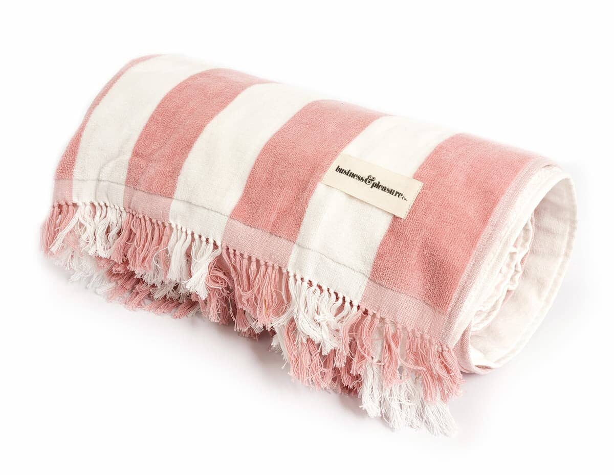 The Holiday Beach Blanket - Pink Capri Stripe