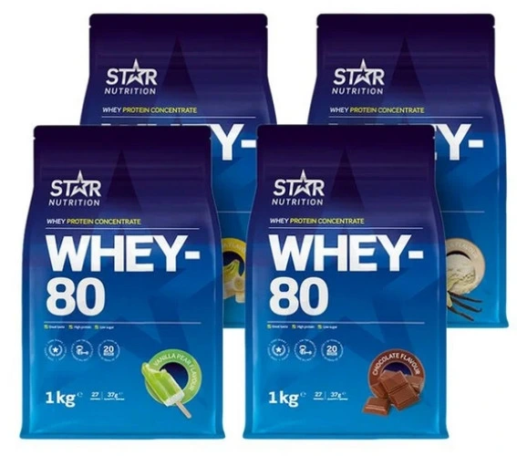 Whey-80 protein powder, 4x1kg 