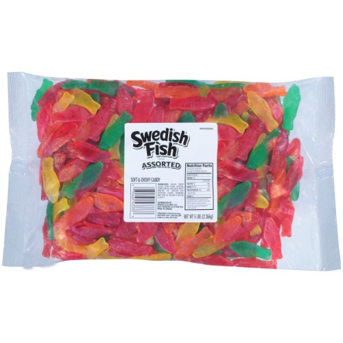Swedish Fish Assorted Flavors Soft & Chewy Gummy Candy, 5 Pound Bag - Candy