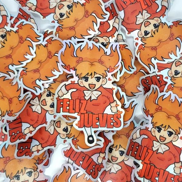 Evangelion Asuka Holo Sticker Feliz Jueves
